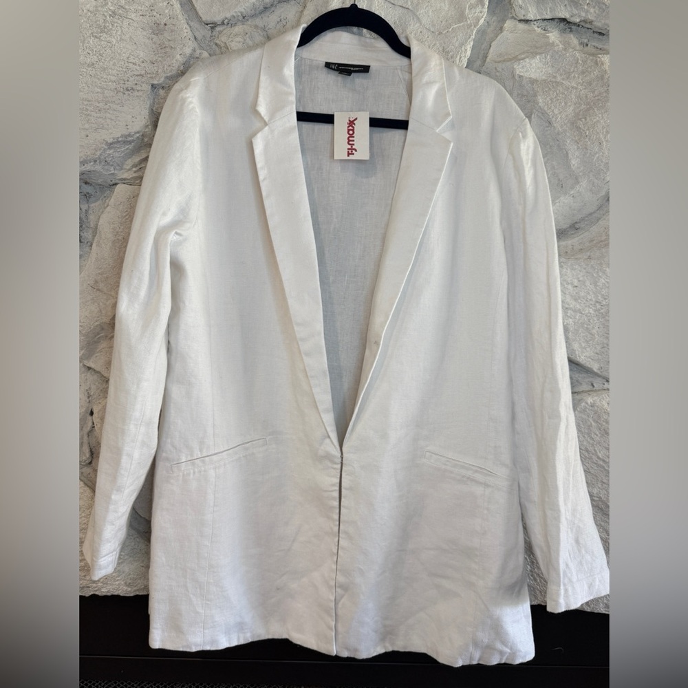 INC International Concepts | Women’s White Linen Blazer, Size XL, NWOT